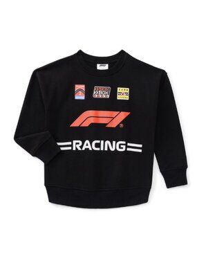 Formula 1 Boys Graphic Sweatshirt Black Racing Crewneck